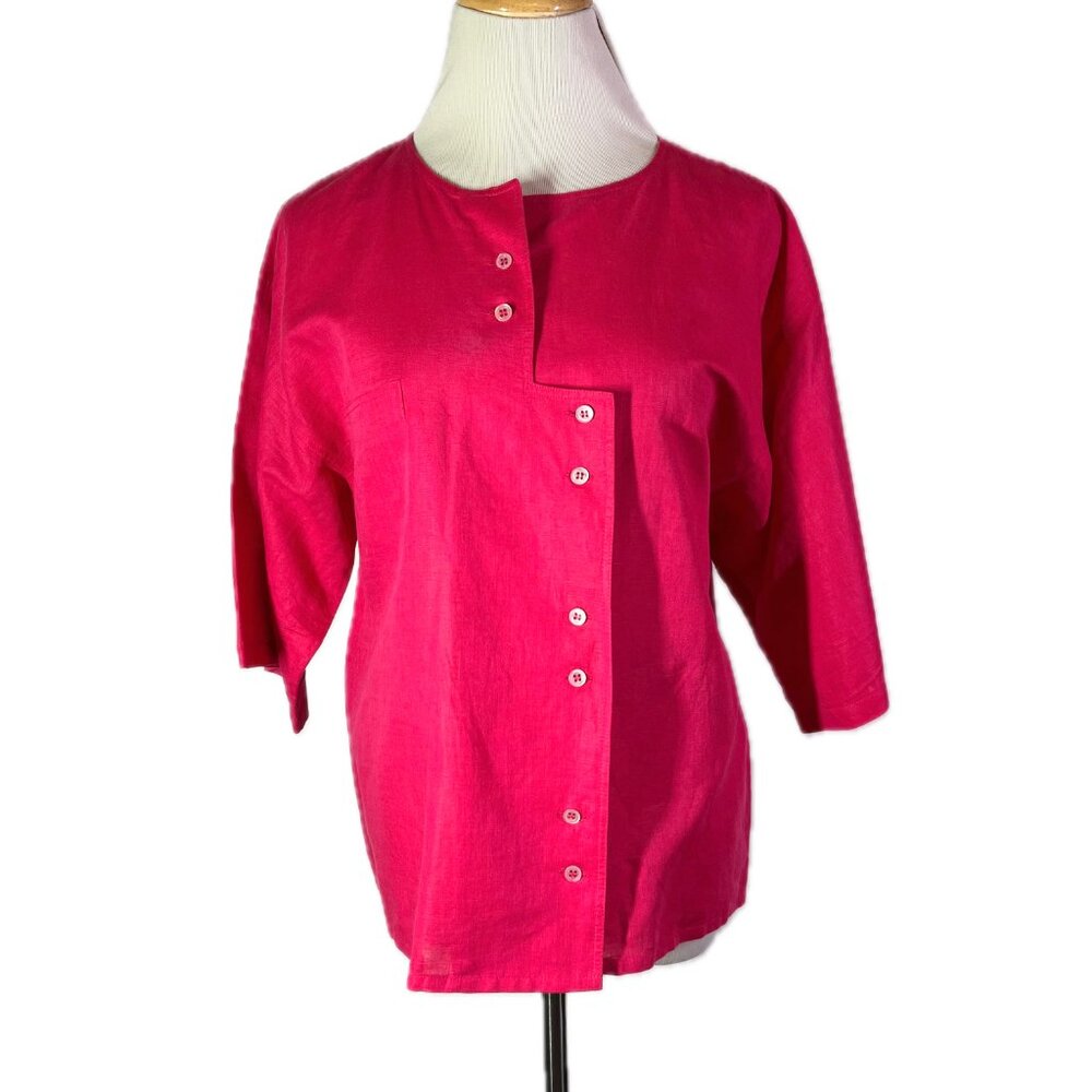 Vintage Bruestle Size US 10 Pink Linen Shirt *Flaw